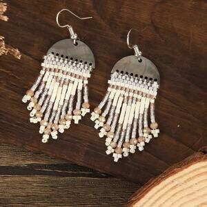 Boho Western Earrings Beaded Tassel Drop Dangle Fish Hook Festival Style New